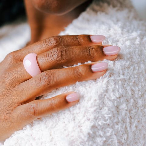 The Single Detail A Reader Notices First Milky Pink Glossy Oval Nails — Natural Winter Nails