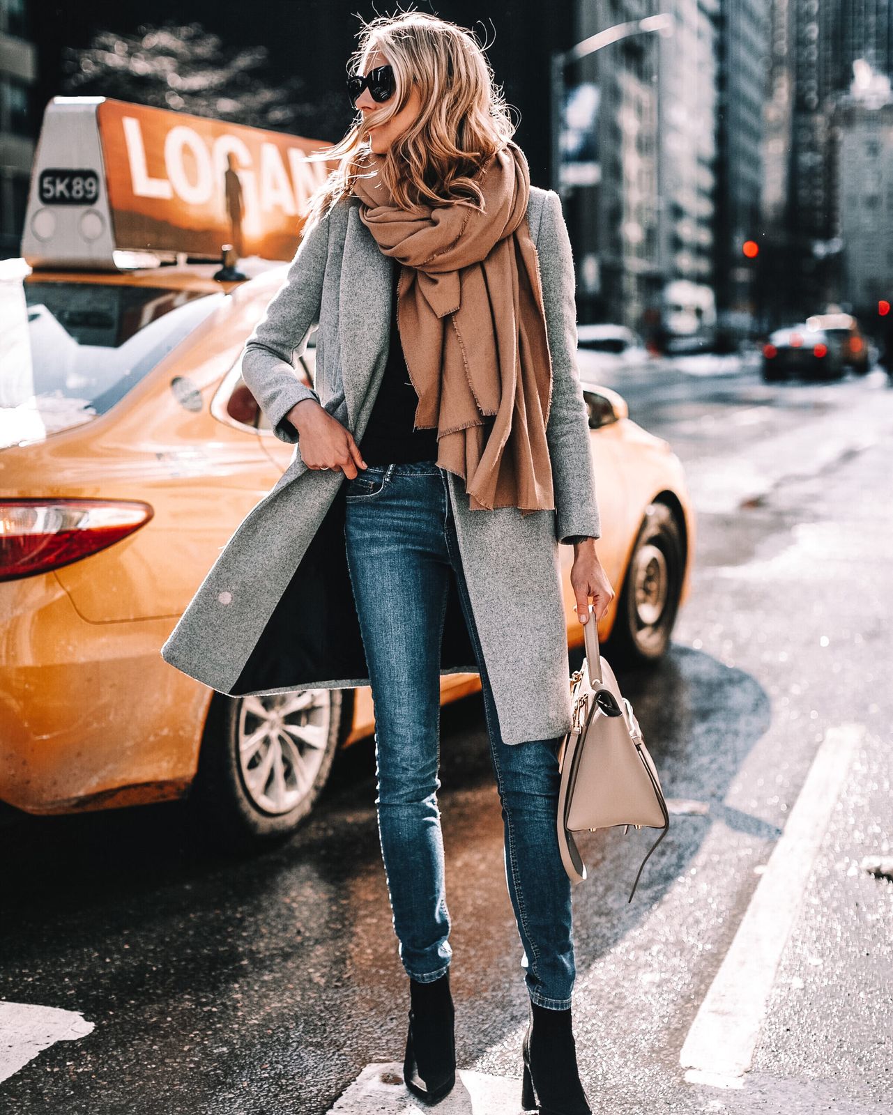 Sophisticated Cream Long Coat with Beige Pants — January Outfits