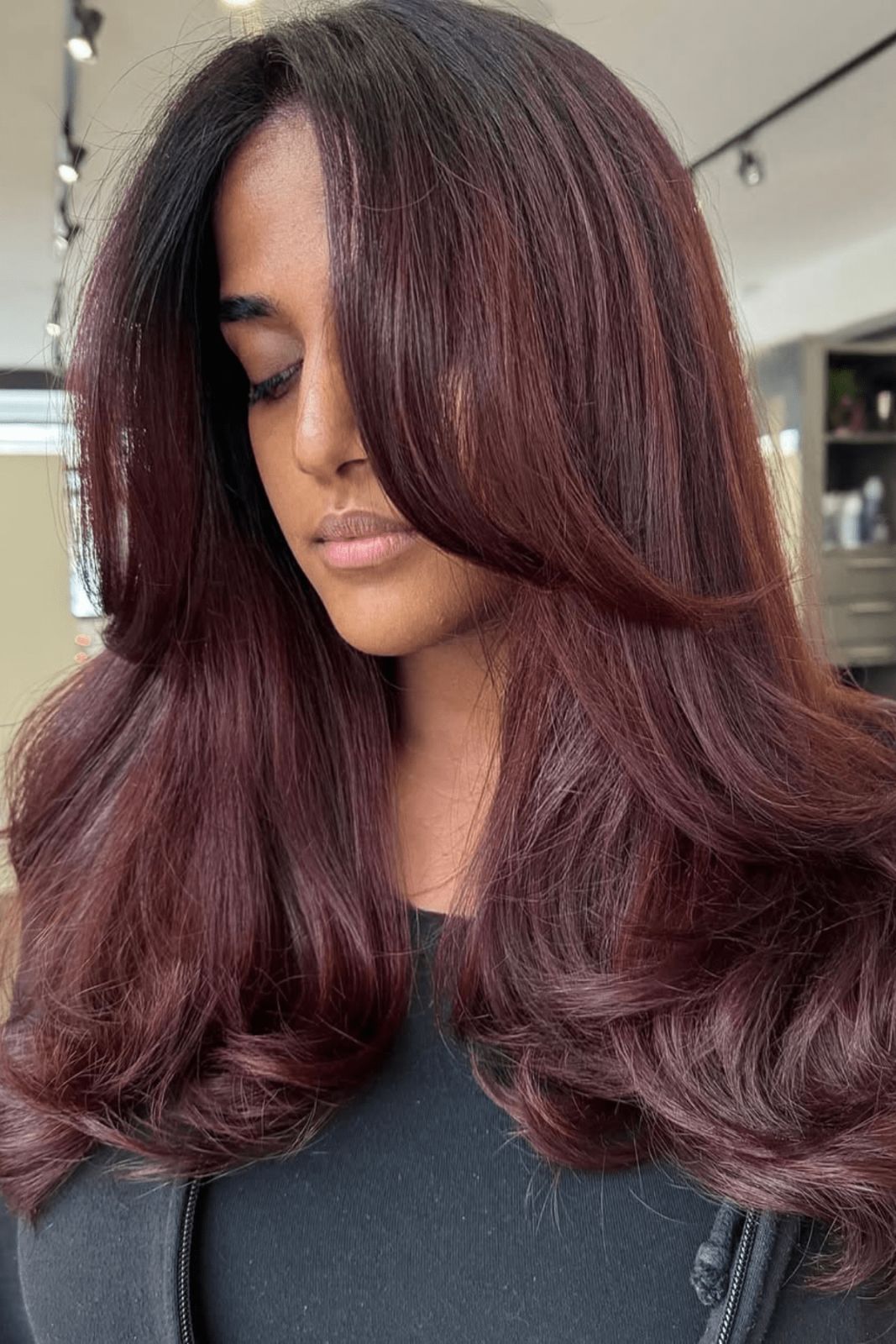 Deep Cherry Red Hair Deep Cherry Red Hair β Winter Hair Colors for Olive Skin