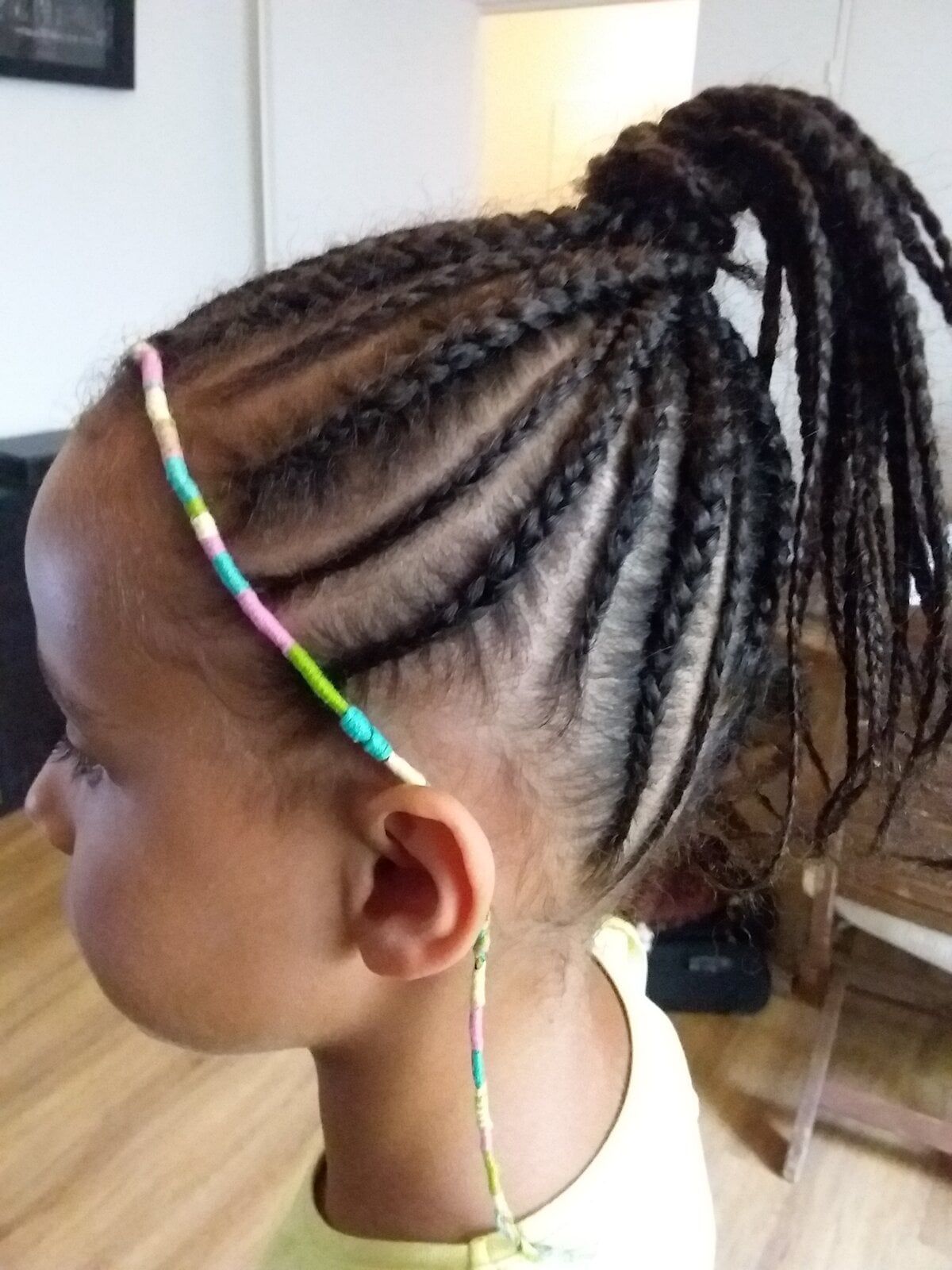 Braided Ponytail With Colorful Thread Braided Ponytail With Colorful Thread β Winter Hairstyles for Kids
