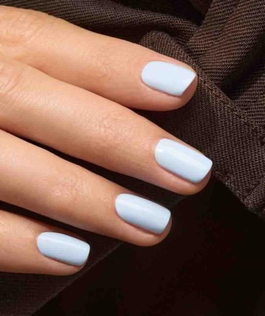 Soft Matte Pastel Blue Squoval Nails Soft Matte Pastel Blue Squoval Nails β Icy Blue Nails