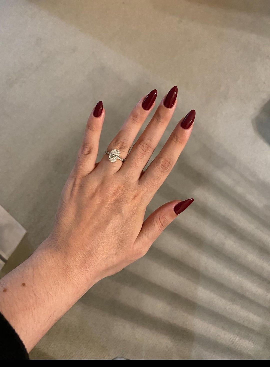Bold Deep Glossy Red Stiletto Nails Bold Deep Glossy Red Stiletto Nails โ Winter Nail Colors for Women Over 40