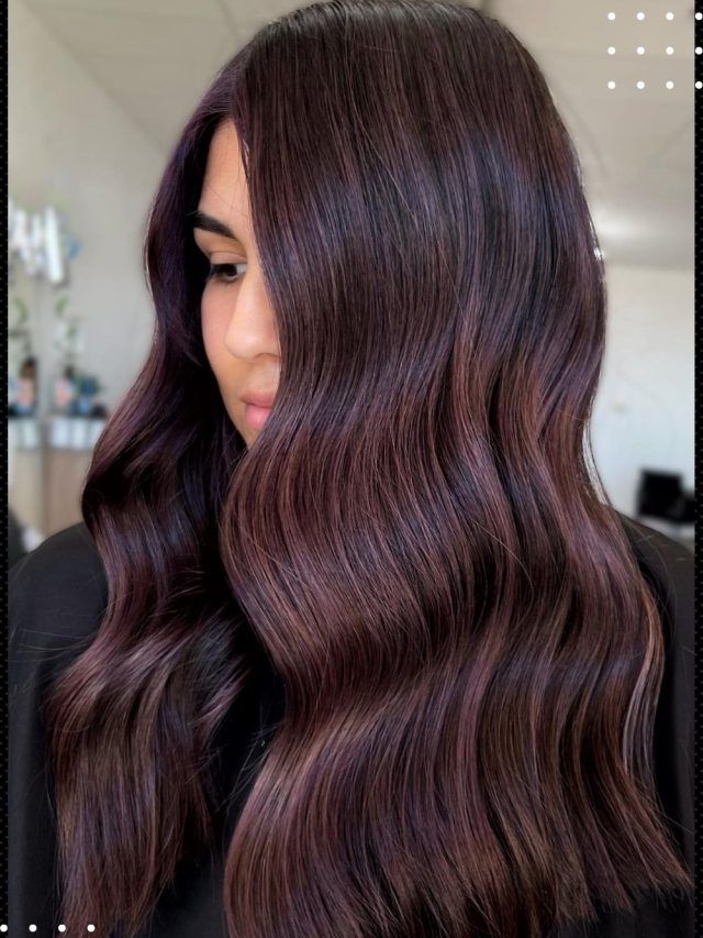 Deep Plum With Warm Pinkish Highlights Deep Plum With Warm Pinkish Highlights β Plum Hair Color