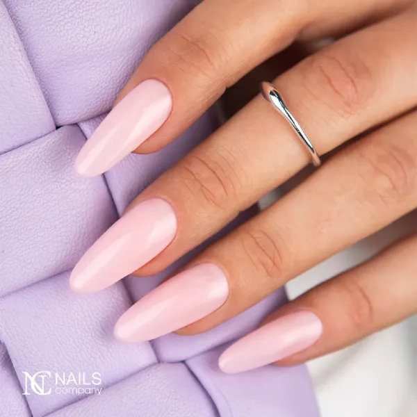 Long Almond Pale Pink Shimmer Long Almond Pale Pink Shimmer β Winter Pink Nails