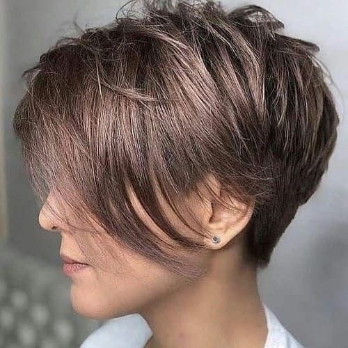 Short Dark Brown Cut With Textured Bangs Short Dark Brown Cut With Textured Bangs β Winter Haircuts for Women
