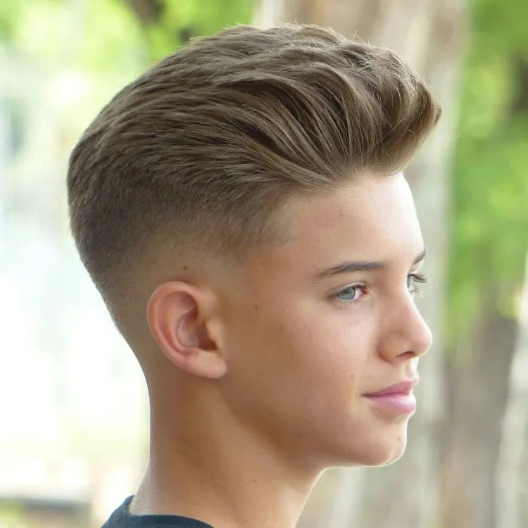 Taper Fade With Volume Swept Back Taper Fade With Volume Swept Back β Winter Haircuts for Boys