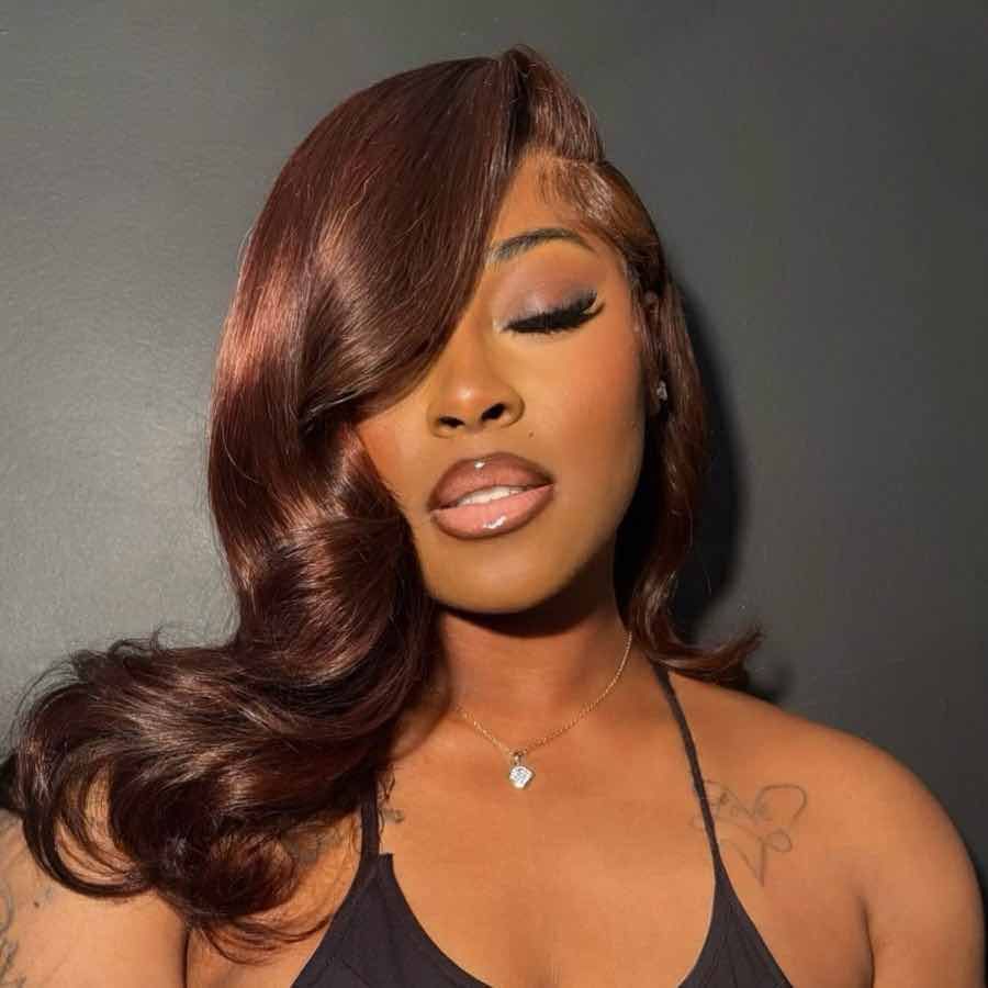 Voluminous Bob With Cherry Cola Hue — Cherry Cola Hair Color
