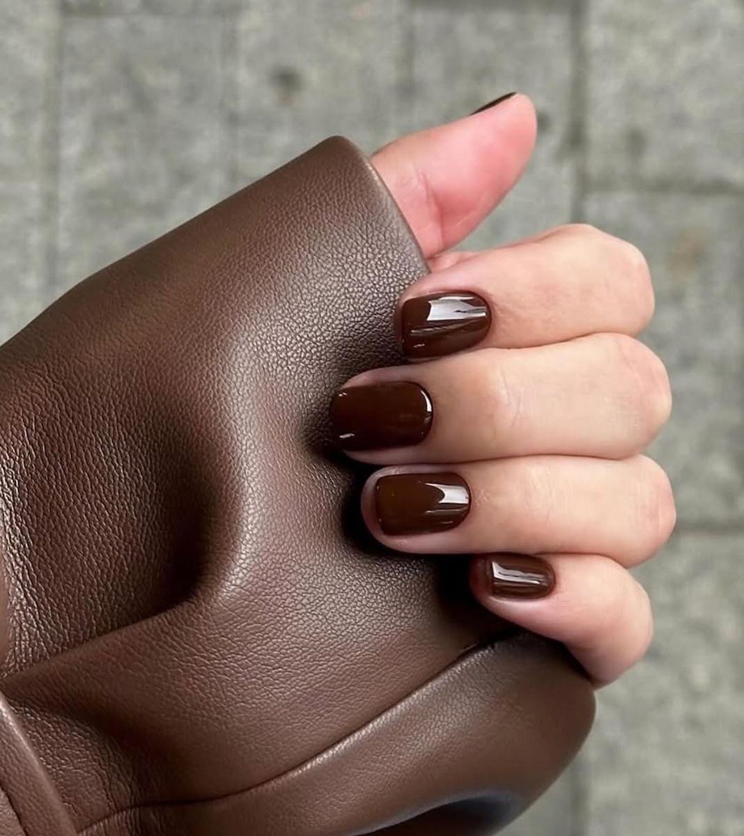 Rich High Gloss Short Rounded Rich High Gloss Short Rounded β Chocolate Brown Nails