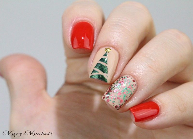 Christmas Tree Stencil Design — Christmas Nail Designs 2026
