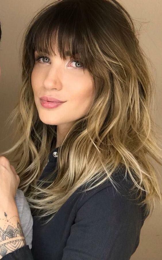 Collarbone Lob With Balayage Highlights — Winter Haircuts with Bangs