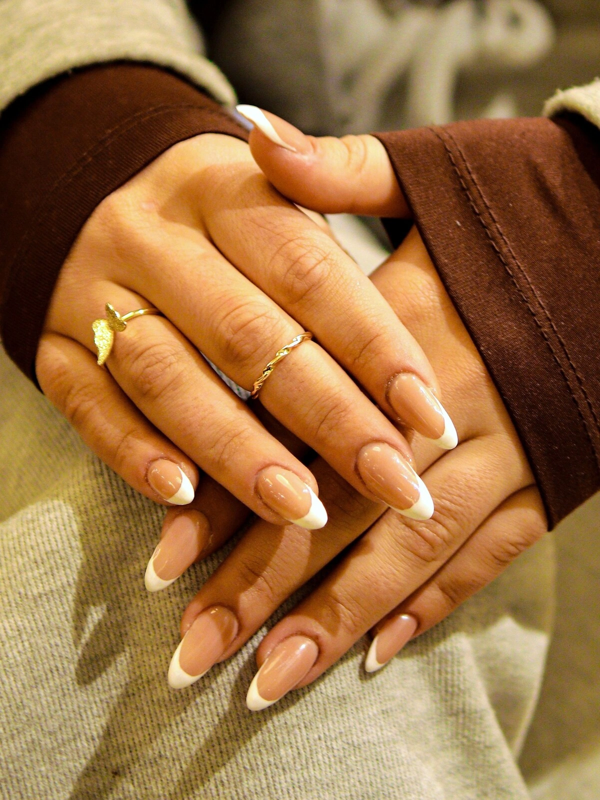 Elongated White French Stiletto Elongated White French Stiletto β Winter French Tip Nails