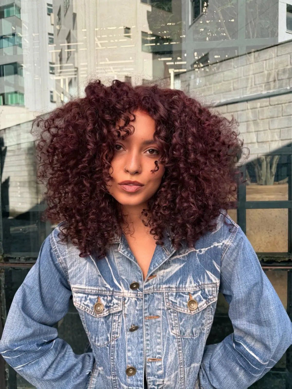 Deep Burgundy Defined Curls Deep Burgundy Defined Curls โ Winter Hair Colors for Brunettes