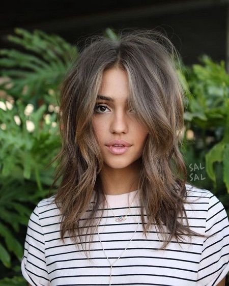 Collarbone Shag With Curtain Bangs Collarbone Shag With Curtain Bangs β Medium Length Winter Haircuts