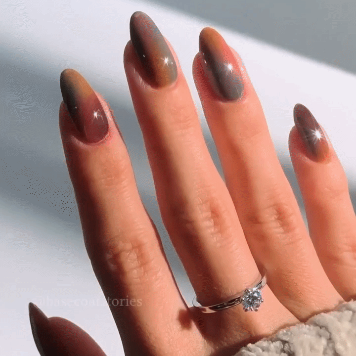 Shimmer Glossy Visual Idea Shimmer Glossy Visual Idea โ Fall to Winter Nails