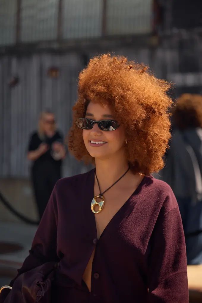 Bright Copper Afro Bright Copper Afro β Winter Hair Colors for Black Women
