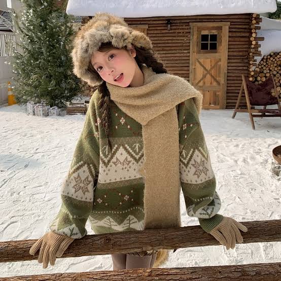Oversized Fair Isle Sweater with Winter Accessories Oversized Fair Isle Sweater with Winter Accessories โ Fair Isle Sweater Outfits