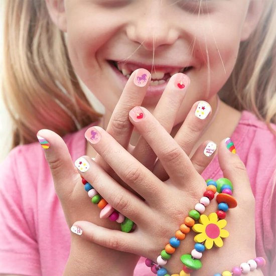 Unicorn Rainbow Heart Nails — Winter Nails for Kids