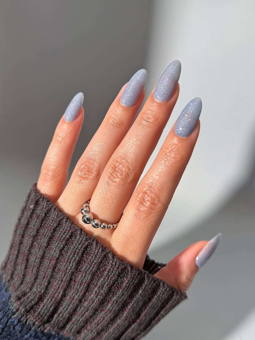 Pale Blue Shimmer Pale Blue Shimmer โ Classy Winter Nails