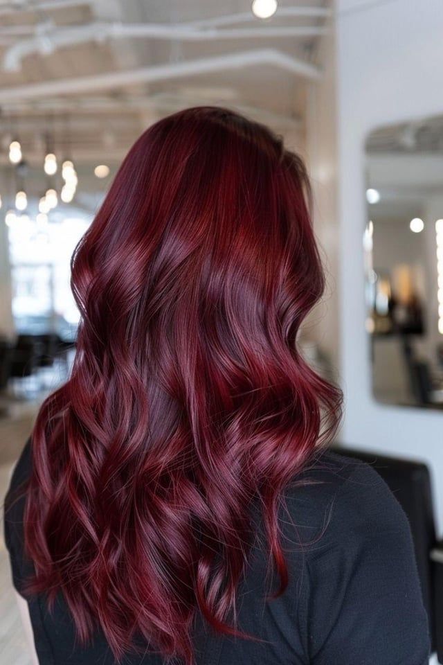 Deep Cherry Red Hair — Dark Winter Hair Colors