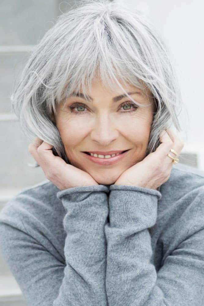 Shaggy Bob with Wispy Bangs — Winter Hair Colors for Women Over 60