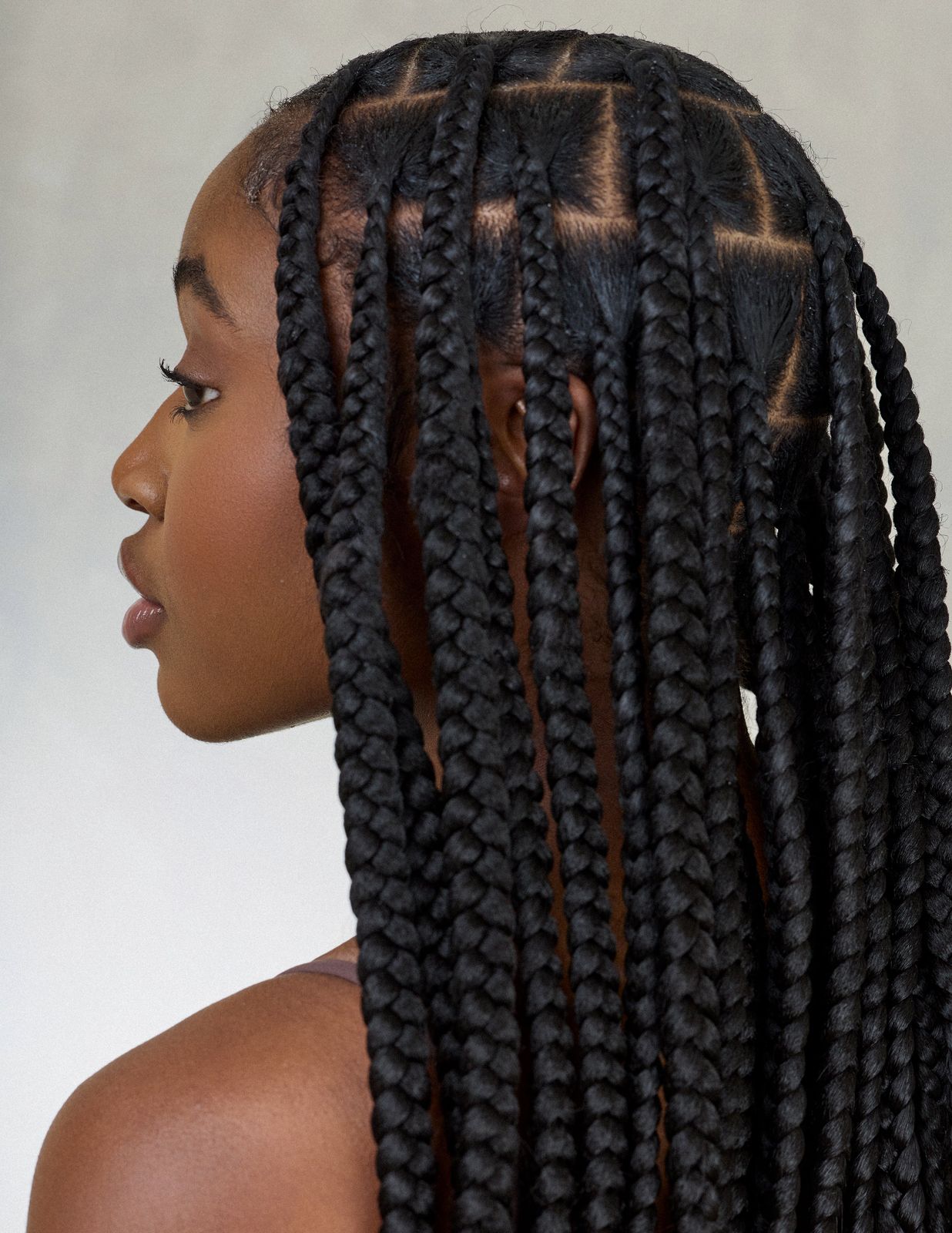Mid-Back Large Neat Box Braids Mid-Back Large Neat Box Braids β Winter Knotless Braids