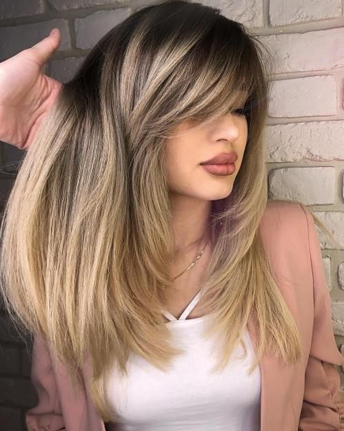 Layered Collarbone Cut With Curtain Bangs Layered Collarbone Cut With Curtain Bangs β Cute Winter Hairstyles