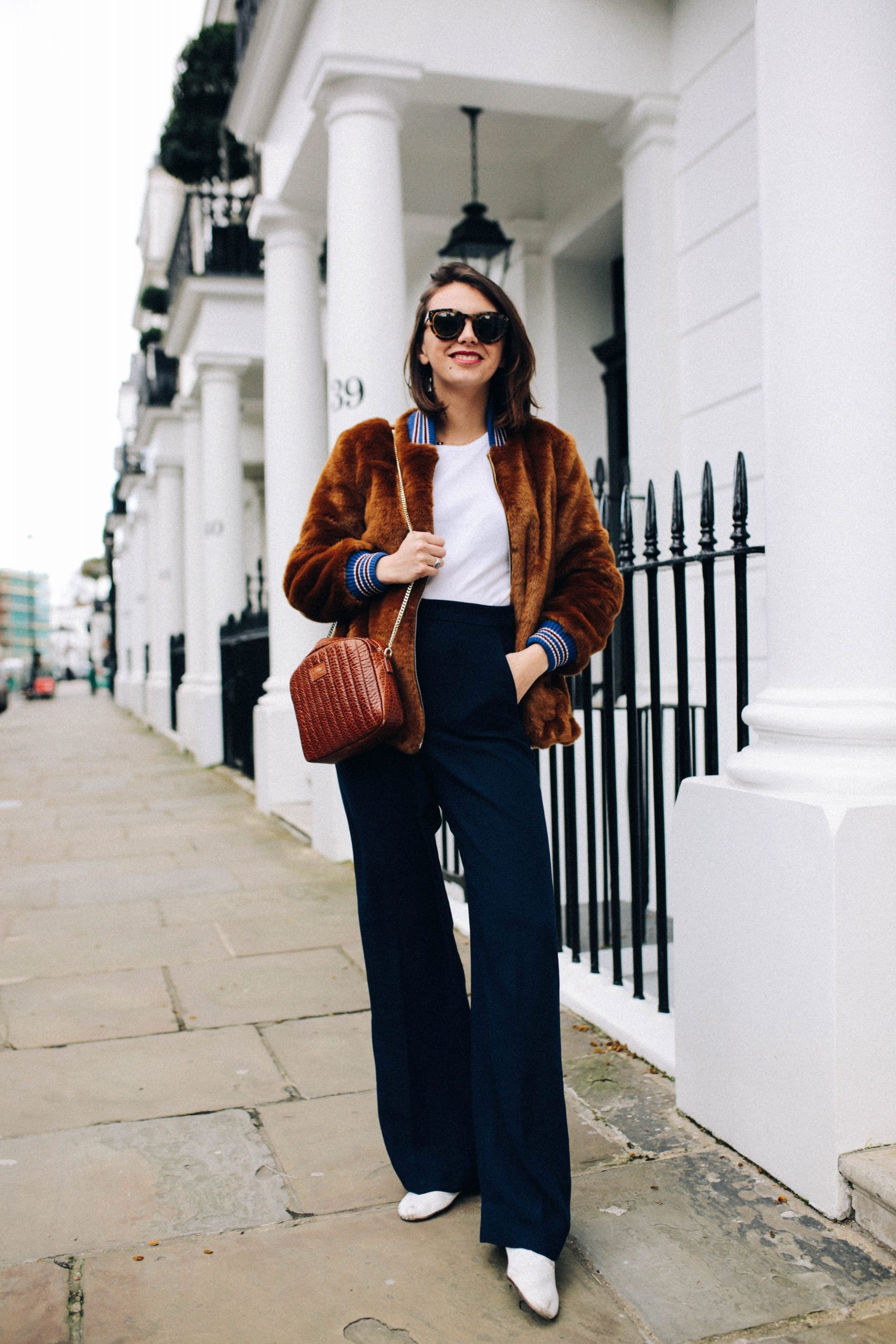 Outfit Idea β Topped By A Brown Faux Fur Bomber Jacket Outfit Idea β Topped By A Brown Faux Fur Bomber Jacket β London Winter Outfits