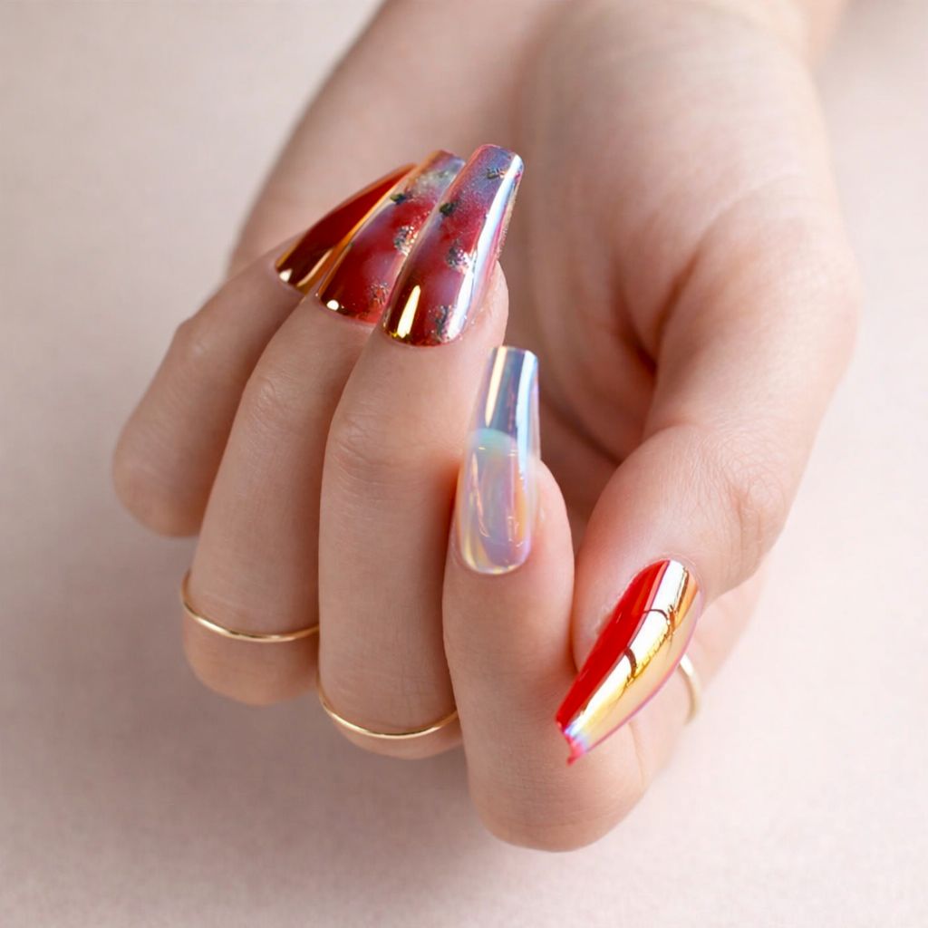 Chrome Glossy Visual Idea Chrome Glossy Visual Idea β New Years Coffin Nails 2027