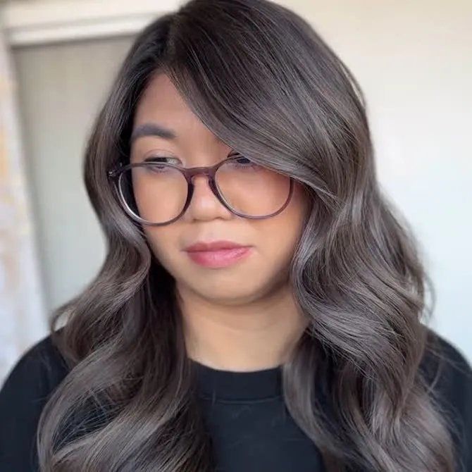 Cool Ash Brown Long Bob With Balayage Cool Ash Brown Long Bob With Balayage β Winter Hair Colors for Plus Size Women