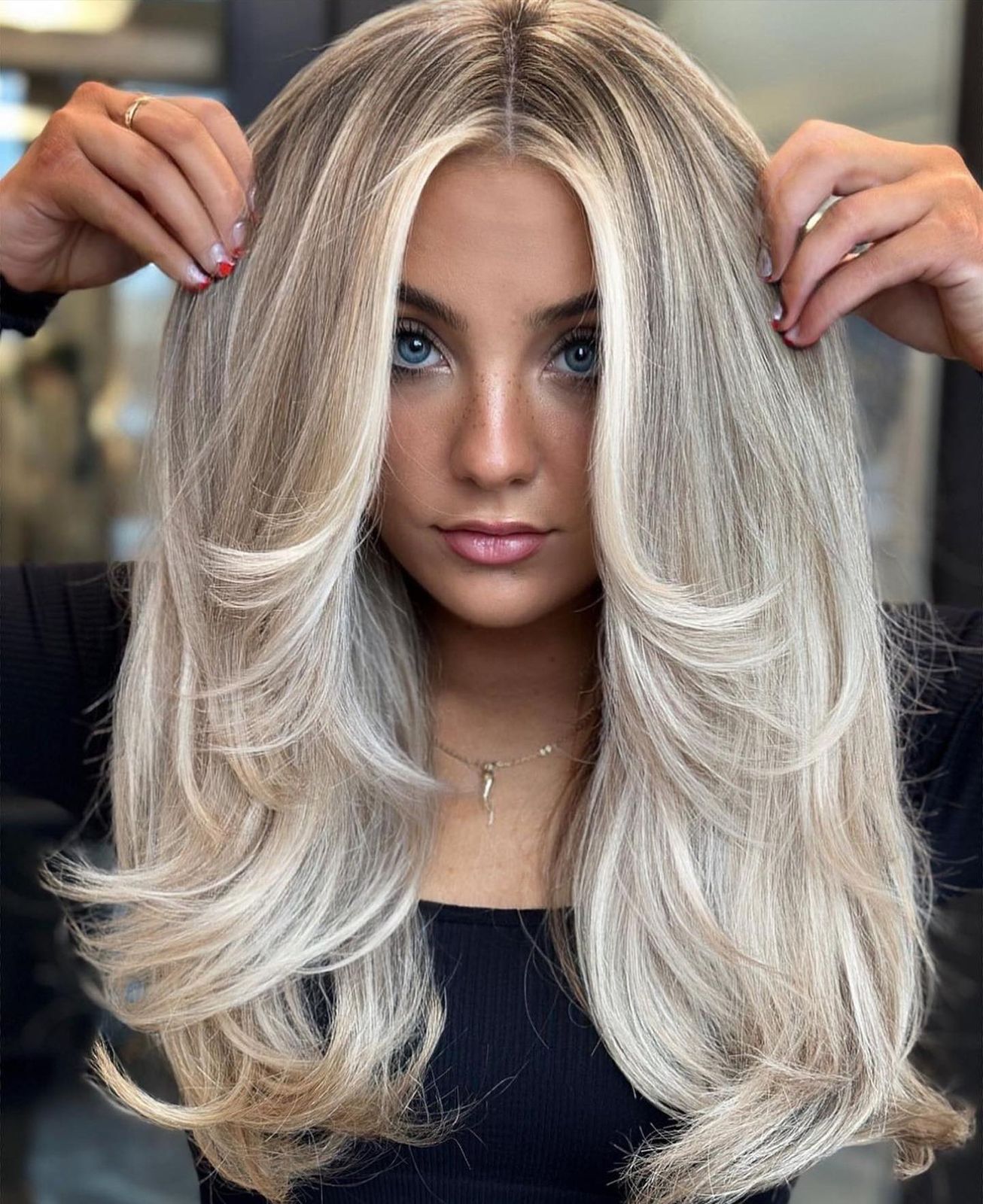 Long Layers Visual Idea — Winter Hair Colors for Blondes