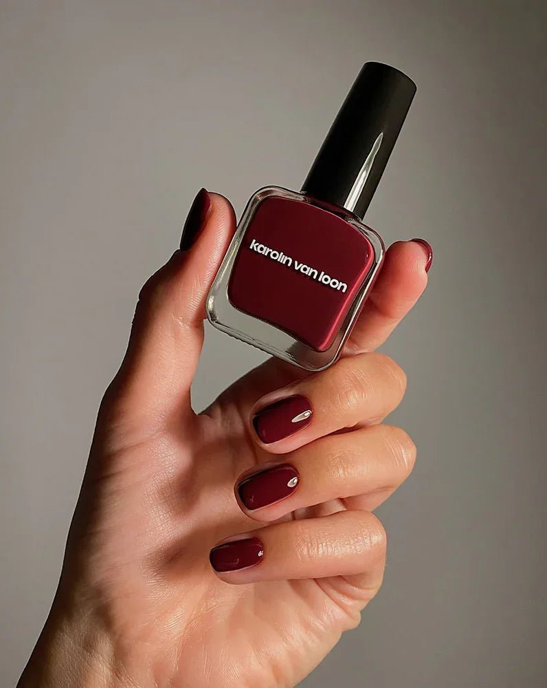 Deep Burgundy Glossy Short Oval Nails Deep Burgundy Glossy Short Oval Nails β Velvet Nails