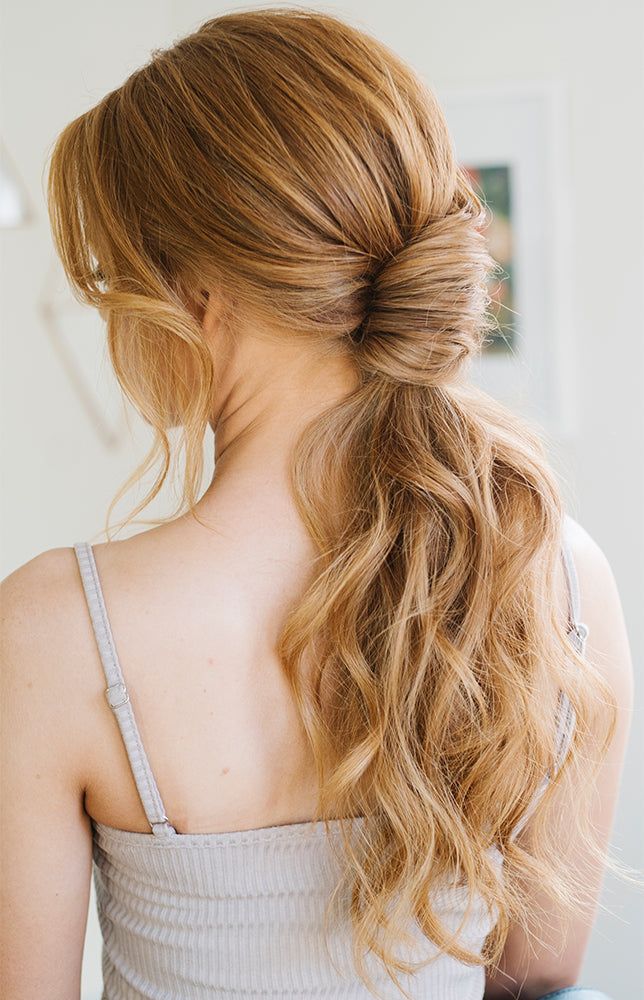 Honey Blonde Twisted Knot Ponytail — Winter Ponytail Hairstyles