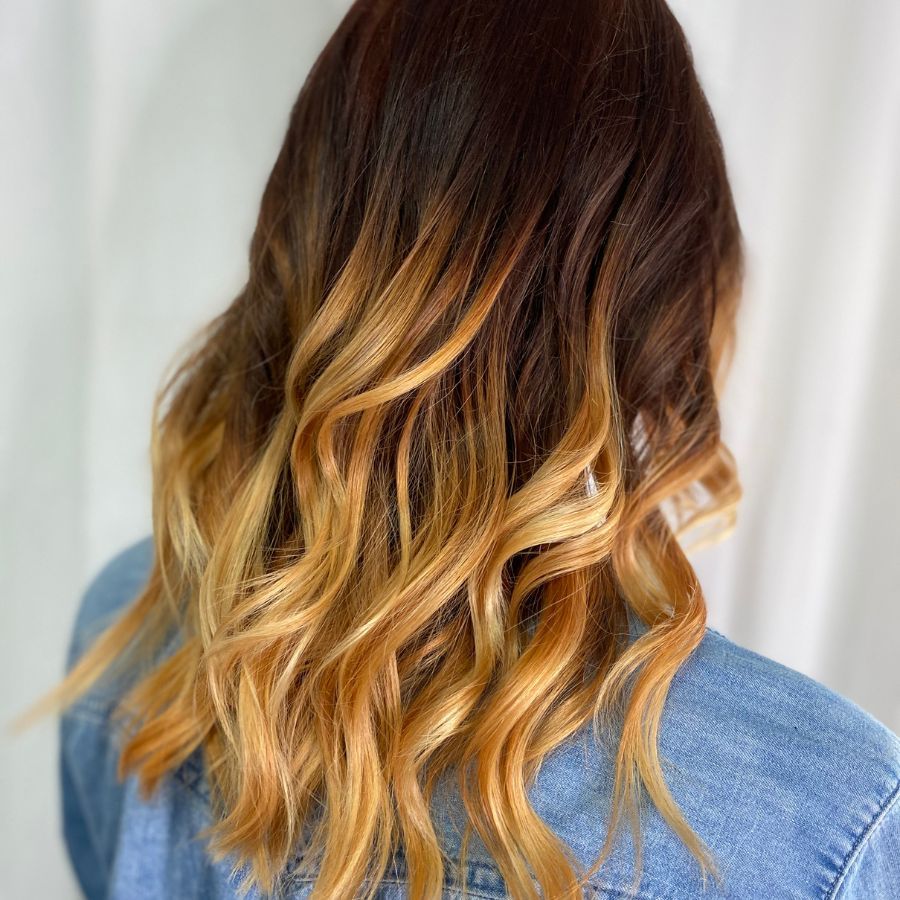Shoulder-Length Warm Blonde Ombre — Winter Ombre Hair