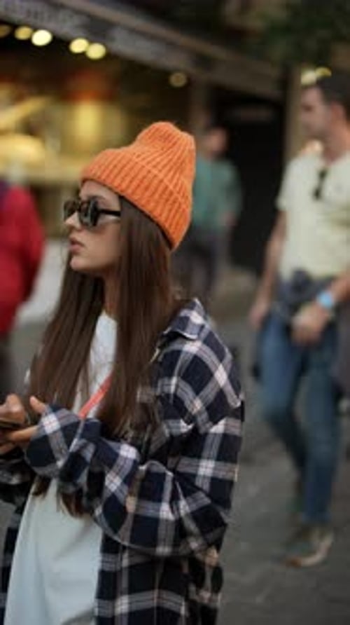 Bright Orange Beanie with Plaid Shirt and Sunglasses Bright Orange Beanie with Plaid Shirt and Sunglasses β Beanie Outfits
