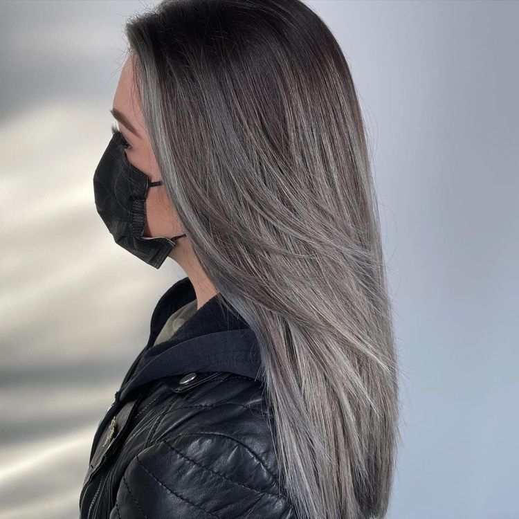Mid-Back Waves With Dark Gray Blend Mid-Back Waves With Dark Gray Blend β Gray Blending Highlights