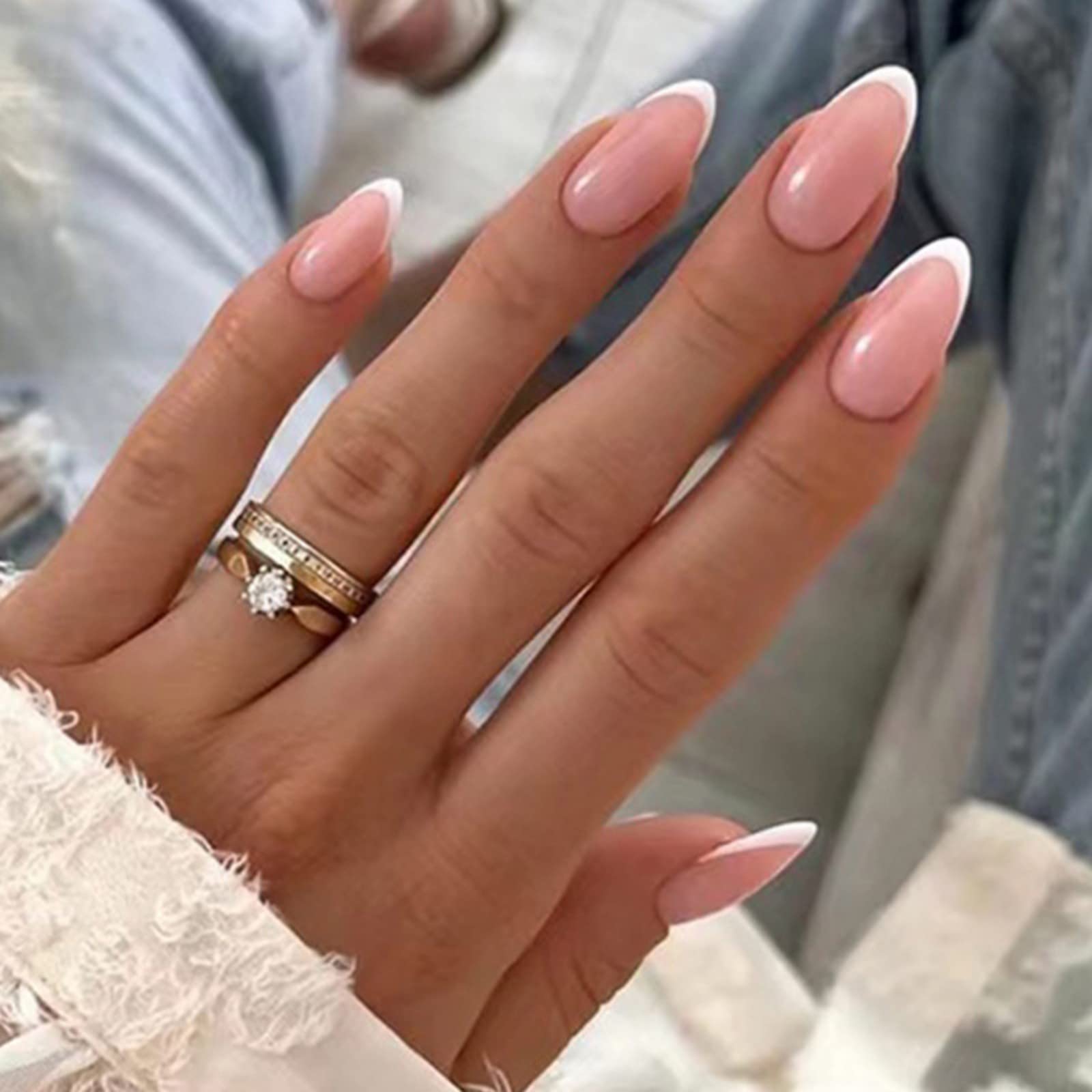 Classic French Manicure Almond Nails Classic French Manicure Almond Nails โ Winter Almond Nails