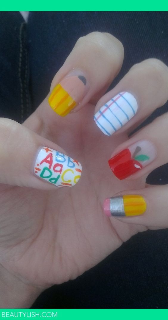 One Hand Visual Idea One Hand Visual Idea β Winter Nails for School
