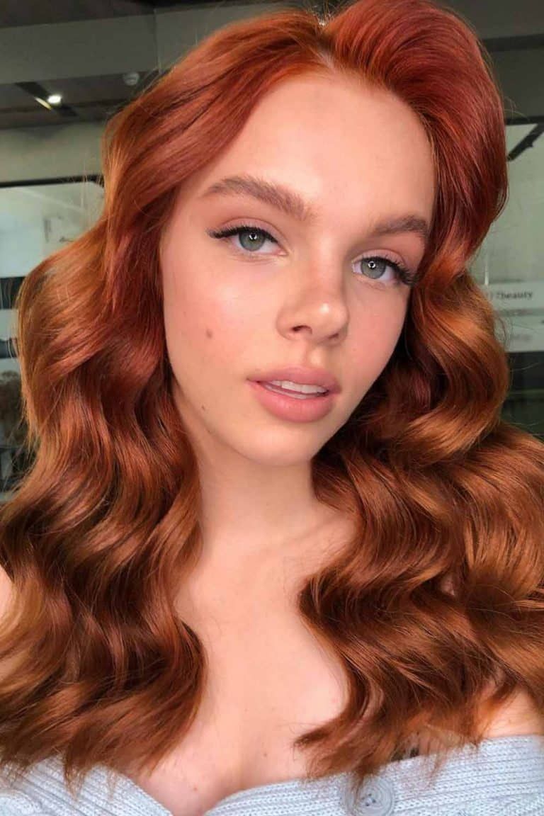 Fiery Red Voluminous Waves Fiery Red Voluminous Waves β Winter Red Hair Colors