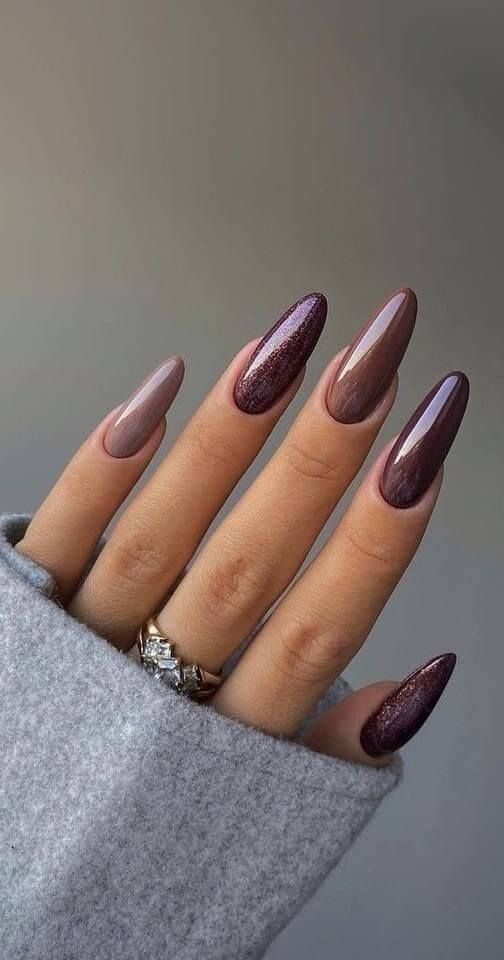 Glossy Shimmer Visual Idea Glossy Shimmer Visual Idea β Dark Winter Nails