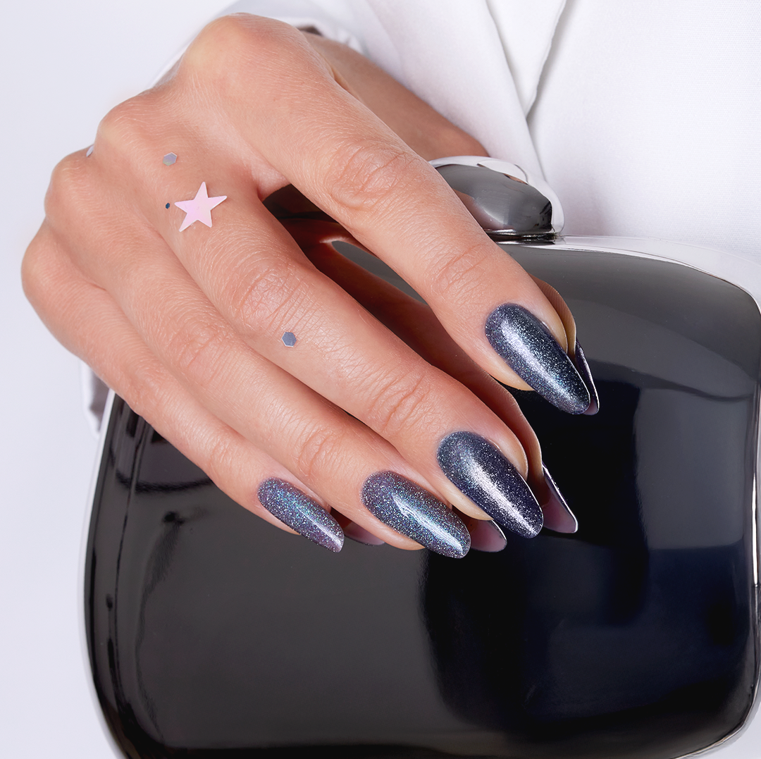 Dark Grey Blue Purple Shift Coffin Dark Grey Blue Purple Shift Coffin โ Winter Cat Eye Nails