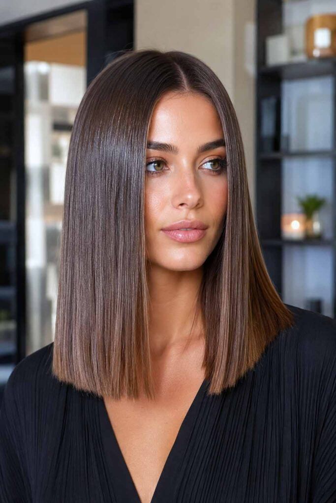 Chin Length Blunt Cut Bob Chin Length Blunt Cut Bob β Winter Shoulder Length Hairstyles