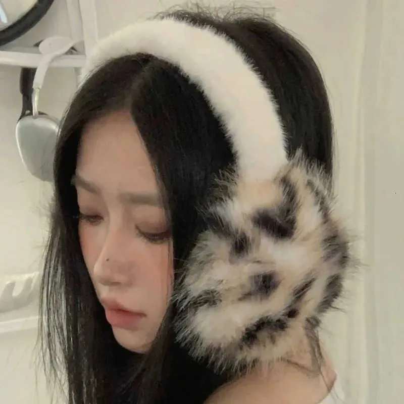 Statement Leopard Print Earmuffs with a Simple White Top — Earmuffs Outfits