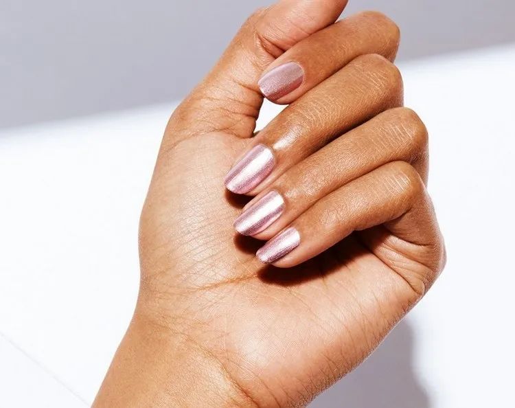 Metallic Rose Gold Shimmer Nails — Christmas Nails for Women Over 50 2026