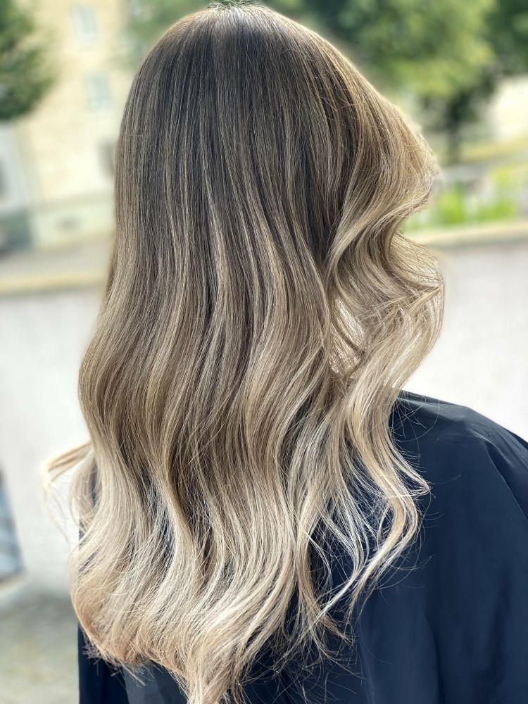 Medium Brown to Beige Blonde Ombre — Winter Ombre Hair