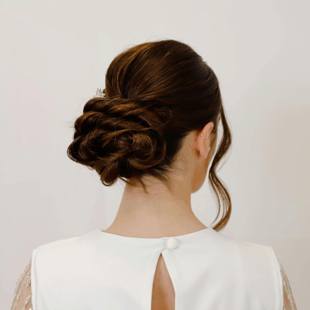 Dark Brown Neat Twisted Low Bun Dark Brown Neat Twisted Low Bun β Winter Updos