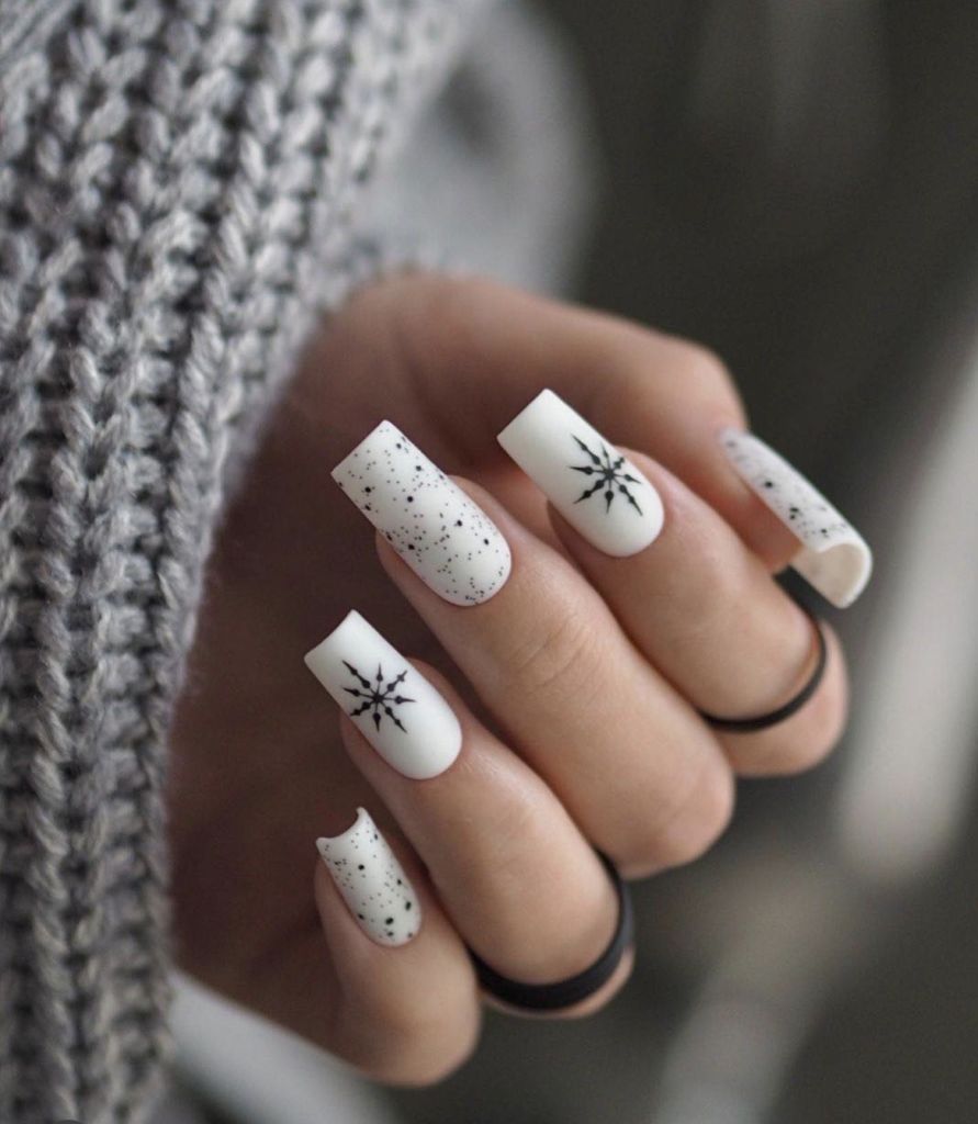 Matte Visual Idea Matte Visual Idea β Winter Squoval Nails