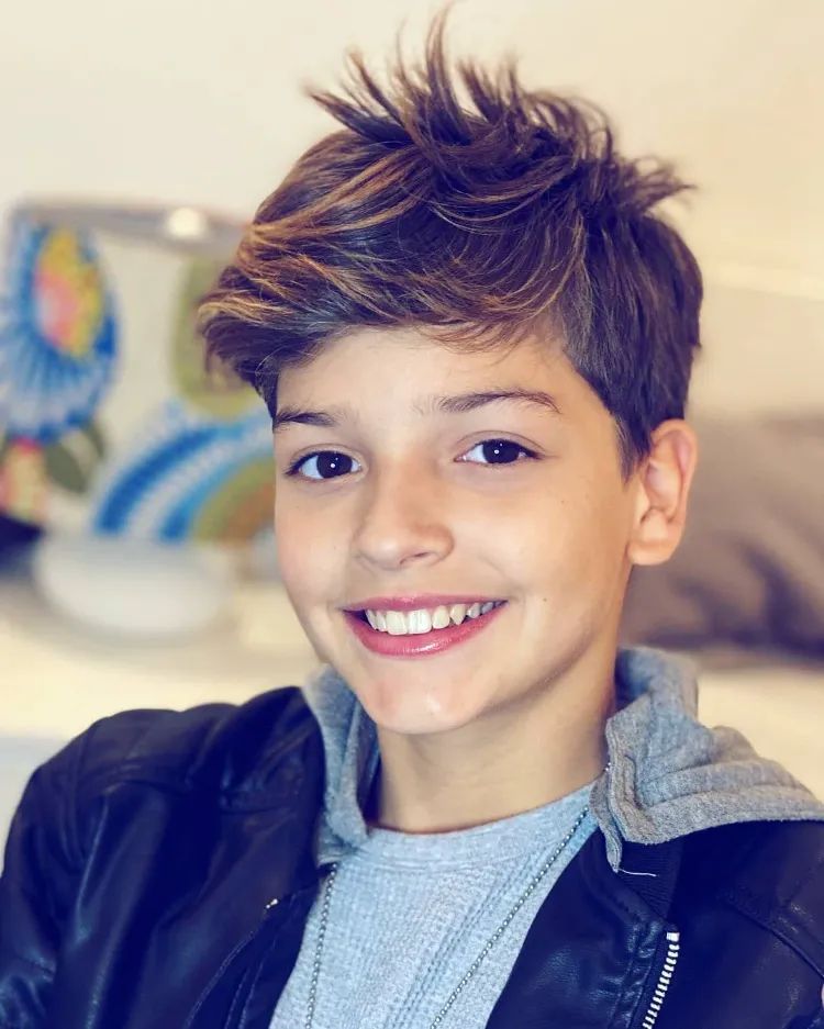 Textured Quiff With Blonde Highlights Textured Quiff With Blonde Highlights β Winter Haircuts for Boys