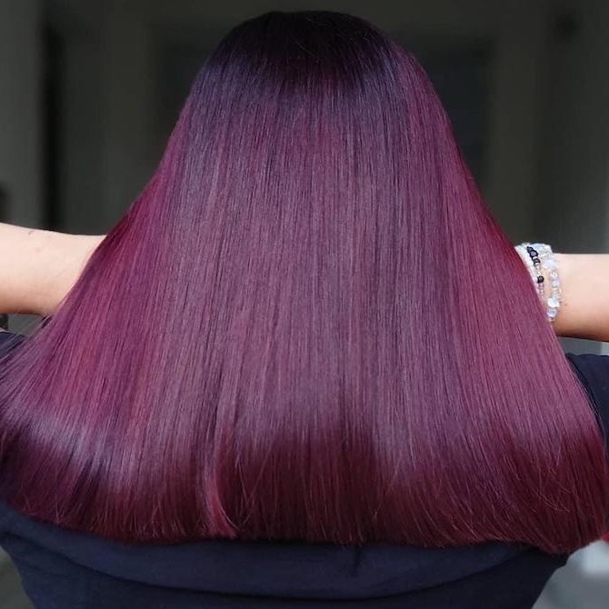 Deep Plum With A Darker Root Shadow Visual Idea Deep Plum With A Darker Root Shadow Visual Idea β Plum Hair Color