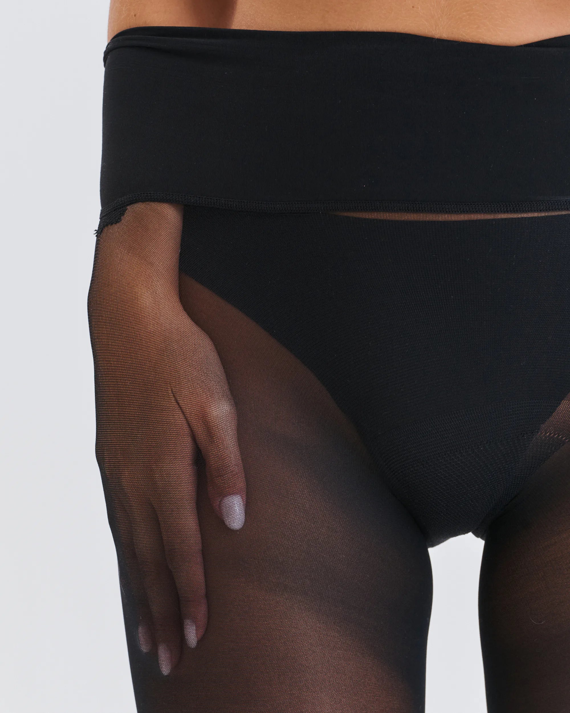 Sheer Black Tights with Scalloped Waistband Detail Sheer Black Tights with Scalloped Waistband Detail β Tights Outfits