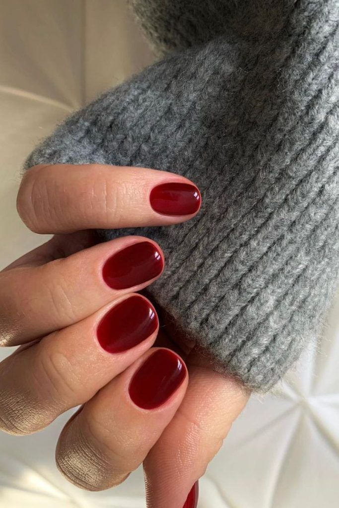 Vibrant Cherry Red Short Oval Nails Vibrant Cherry Red Short Oval Nails β Cherry Red Nails
